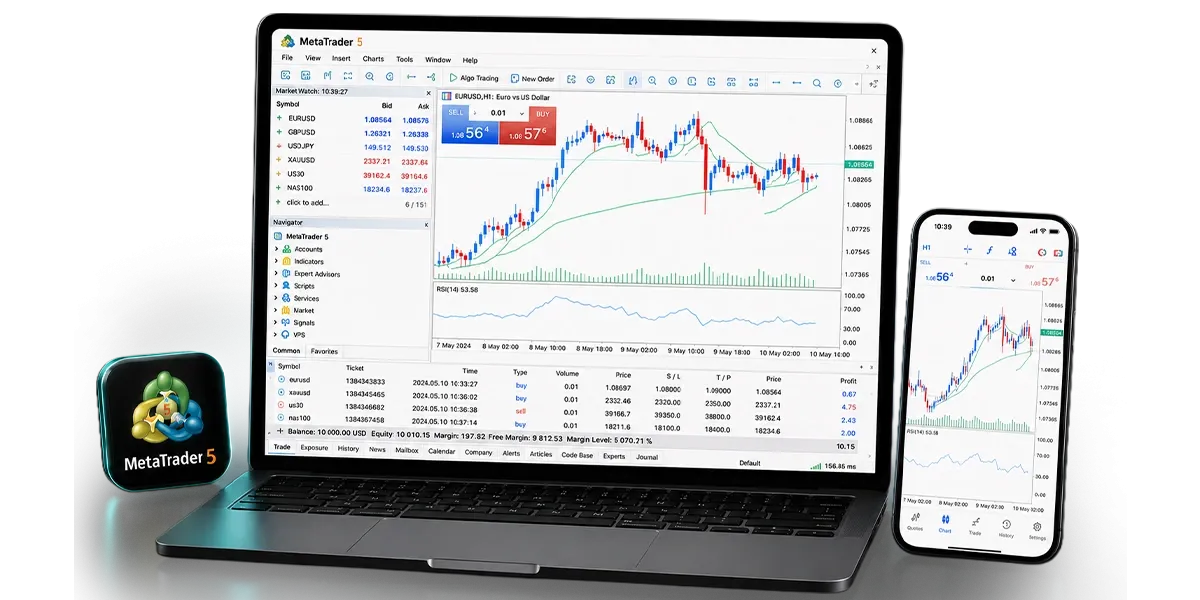 منصة MetaTrader 5 للتداول على الحاسوب والهاتف المحمول