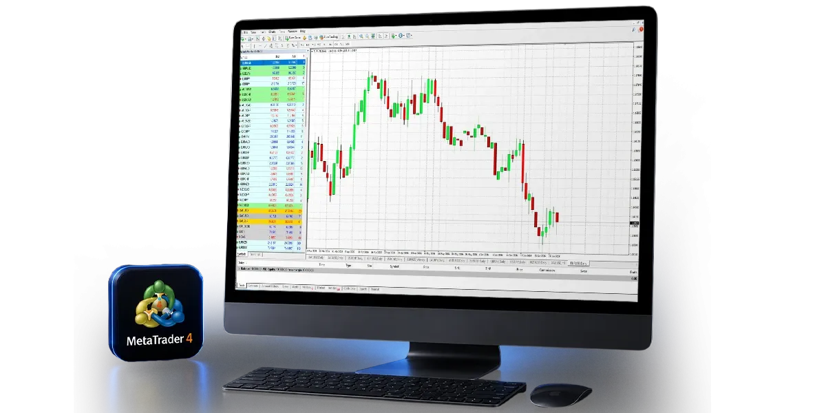 منصة ميتاتريدر 4 لتداول الفوركس معروضة على شاشة الحاسوب